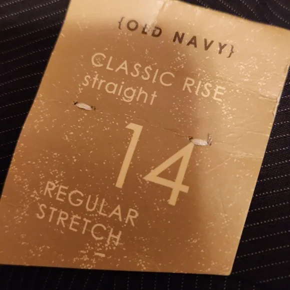 NWT Old Navy Black With Lighter Pinstripe Pants womans Size 14 - Picture 5 of 9